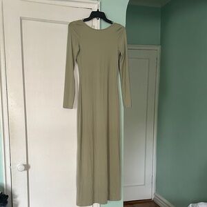 Rain Fire Long Sleeve Maxi Dress Sage